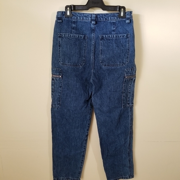 Weworewhat Utility Cargo Style Zippered Dark Wash Straight Denim Jeans Size 29 - Picture 6 of 13